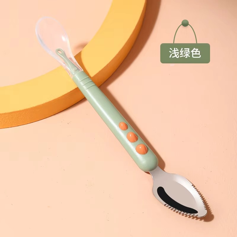 Baby Food Menu - Cuchara de silicona de doble cabezal